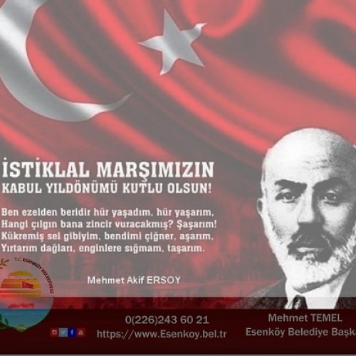 BağBağımsızlık sembolümüz olan İstiklal Marşı’mızın 12 Mart 1921' de kabulü hakkında Başkanımızın Mesajı;