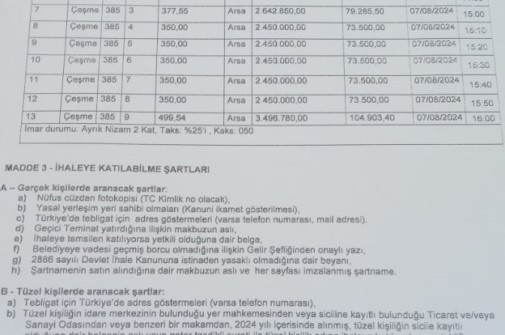 İLAN (ARSA SATIŞI)