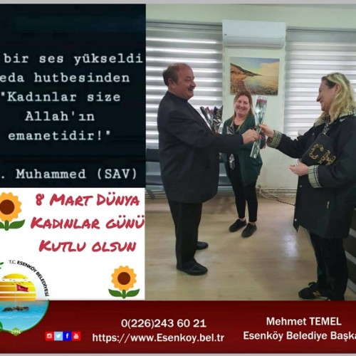 Belediye Başkanımız Mehmet Temel, 8 Mart Kadınlar Günü Mesajı Yayınladı
