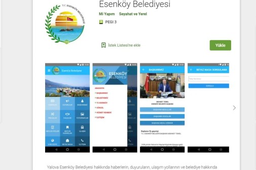 Esenköy Belediyesi Android Resmi Uygulaması Yayınlanmıştır